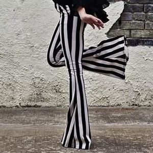 NWT Winter Striped High Waisted Hipster Flare Pants Size: Medium